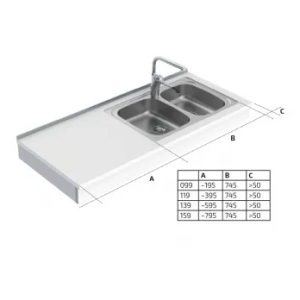 Wall Mounted Cranked Height Adjustable Sink Module 6350-ES30 - Image 5