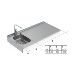 Wall Mounted Motorised Height Adjustable Mini Kitchen 6300-ESF - Image 4